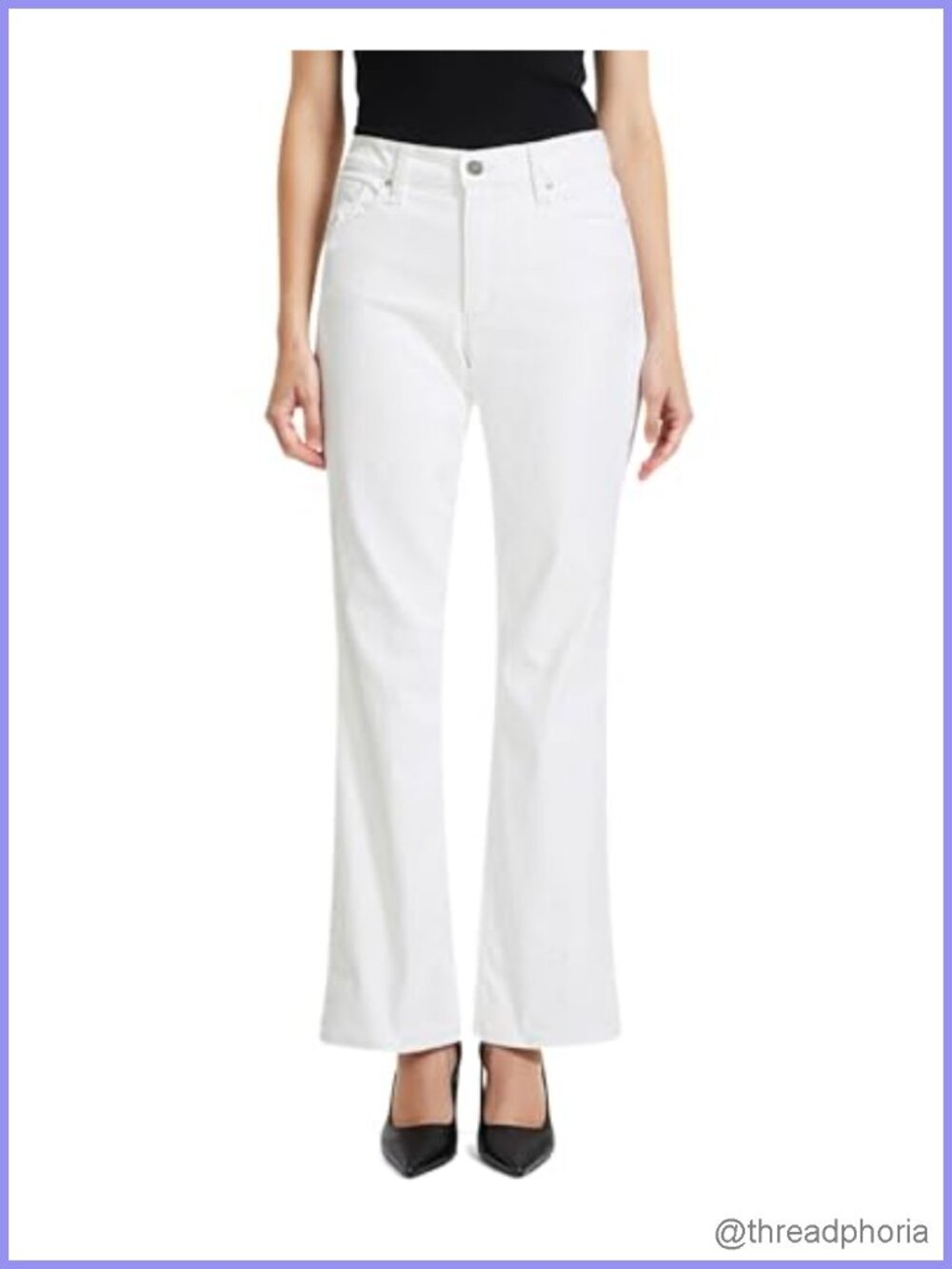 High-Rise Stretch Sateen Bootcut Jeans Womens